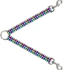 Dog Leash Splitter - Buffalo Plaid White/Multi Color