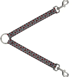 Dog Leash Splitter - Bullseye Stacked Black/White/Red