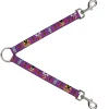 Dog Leash Splitter - Bunny Superhero Purple