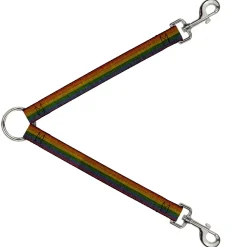 Dog Leash Splitter - Burlap Texture Rainbow
