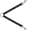 Dog Leash Splitter - Butterfly Garden Black/Blue