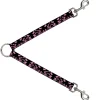 Dog Leash Splitter - Butterfly Garden Black/Pink