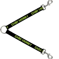 Dog Leash Splitter - CA$H MONEY Black/Green