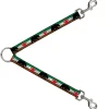 Dog Leash Splitter - Cali Bear Silhouette & Star/CALIFORNIA REPUBLIC Green/White/Brown/Black/Red