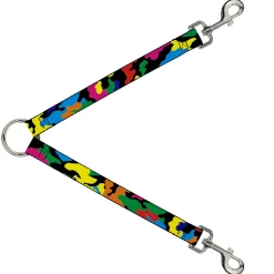 Dog Leash Splitter - Camo Multi Neon