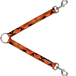 Dog Leash Splitter - Camo Oranges Black
