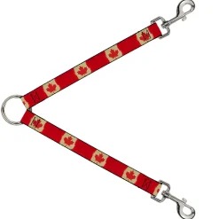 Dog Leash Splitter - Canada Flag Painted