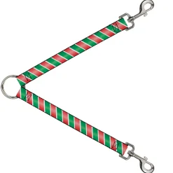 Dog Leash Splitter - Candy Cane4 White/Red/Green