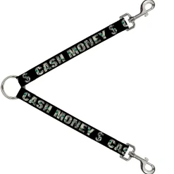Dog Leash Splitter - CASH MONEY $ Black/Dollars