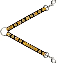 Dog Leash Splitter - CHAMPION Belt/Icons Black/Golds