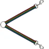 Dog Leash Splitter - Checker Black/Neon Rainbow