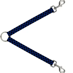 Dog Leash Splitter - Checker Black/Royal 288C