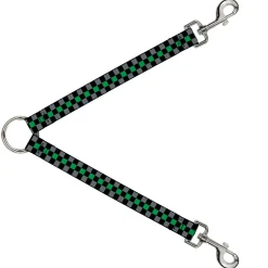 Dog Leash Splitter - Checker Black/Gray/1 Green