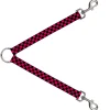 Dog Leash Splitter - Checker Black/Neon Pink