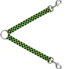 Dog Leash Splitter - Checker Black/Neon Green