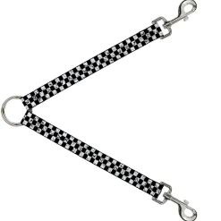 Dog Leash Splitter - Checker Weathered2 Black/White