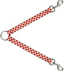 Dog Leash Splitter - Checker Red/White