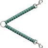 Dog Leash Splitter - Checker & Stripe Skulls Black/White/Green