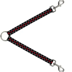 Dog Leash Splitter - Checker Black/Gray/1 Red