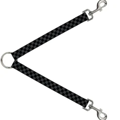 Dog Leash Splitter - Checker Black/Gray