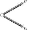 Dog Leash Splitter - Checker & Stripe Skulls Black/White/Gray