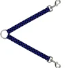 Dog Leash Splitter - Checker Black/Neon Blue