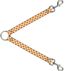 Dog Leash Splitter - Checker White/TN Orange