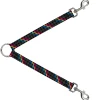 Dog Leash Splitter - Checker Stripe Black/Gray/Blue/Gold/Pink