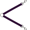 Dog Leash Splitter - Checker Black/Purple