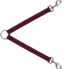 Dog Leash Splitter - Checker Weathered Black/Neon Pink