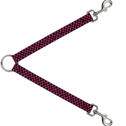 Dog Leash Splitter - Checker Weathered Black/Neon Pink