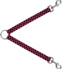 Dog Leash Splitter - Checker Black/Honeysuckle Red