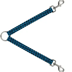 Dog Leash Splitter - Checker Weathered Black/Turquoise