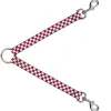 Dog Leash Splitter - Checker Crimson/White