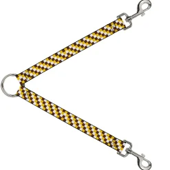 Dog Leash Splitter - Checker White/Gold/Brown