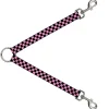 Dog Leash Splitter - Checker Black/Baby Pink