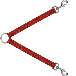 Dog Leash Splitter - Cherries2 Scattered Red