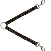 Dog Leash Splitter - Cherries Scattered Black