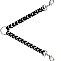 Dog Leash Splitter - Chevron2 White/Black