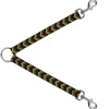 Dog Leash Splitter - Chevron Weave Black/Rasta
