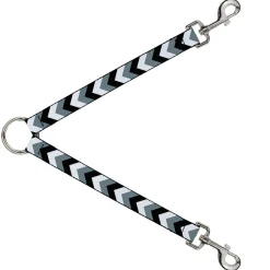 Dog Leash Splitter - Chevron White/Gray/Black