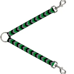 Dog Leash Splitter - Chevron Green/Black/Gray