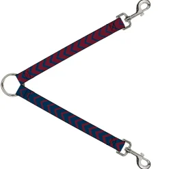 Dog Leash Splitter - Chevron2 Red/Navy