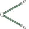 Dog Leash Splitter - Chevron Stripe White/Neon Green/Navy