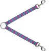 Dog Leash Splitter - Chevron Weave Gray/Lavender/Pink/Baby Blue