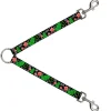 Dog Leash Splitter - Christmas Collage Black/White/Green/Red