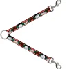 Dog Leash Splitter - Christmas Penguin Reindeer Snowman Stripe Red White Black Green