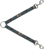 Dog Leash Splitter - Christmas Ornaments/Snowflakes Blue/White/Multi Color