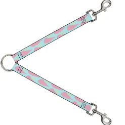 Dog Leash Splitter - Cloudy/Starry Sky Aqua/Pink/Yellow