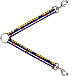 Dog Leash Splitter - Colorado Flag/Mountain Silhouette Yellow